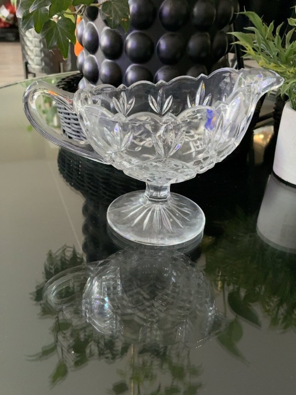 Vintage Godinger Shannon Crystal Pineapple Gravy Boat